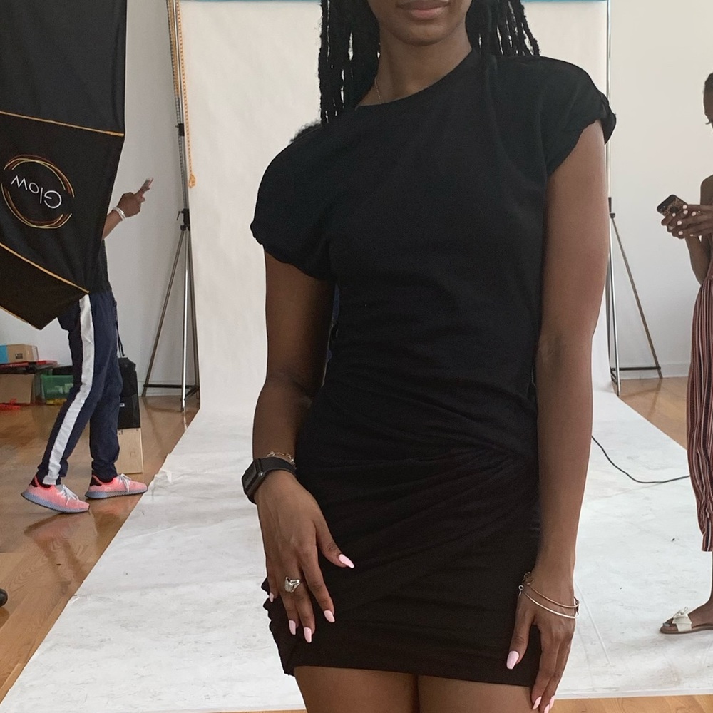 Black Ruched All Saints mini dress